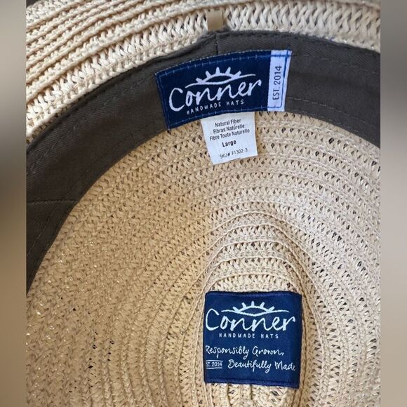 Conner Handmade Natural Fiber Straw Hat – L EUC